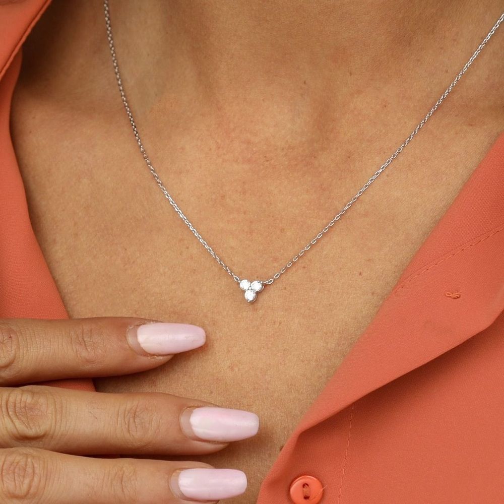 NEW Crystal Bloom Necklace Sterling Silver